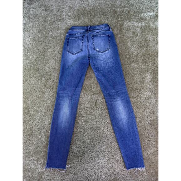 PACSUN Womens Size 24 Jeans Mid Rise Ankle Jegging Size 24 Raw Hem Stretch D878 - Picture 4 of 13